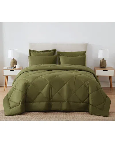 Cannon Solid Oversized Percale 3pc Comforter Set In Green