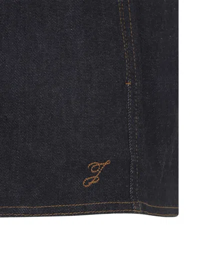 Jacquemus Amelo De-nîmes Blue Cotton Cashmere Shorts In Black