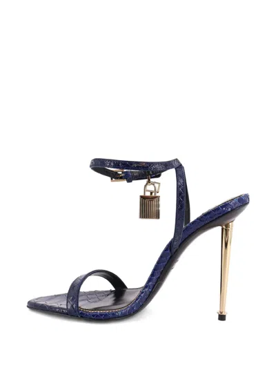 Tom Ford Laminated Leather Sandals With Iconic Padlock In Multi