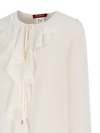 Max Mara Ruffled Blouse In White