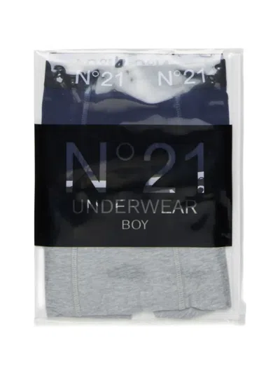 N°21 Boxer Set With Logo In Gray