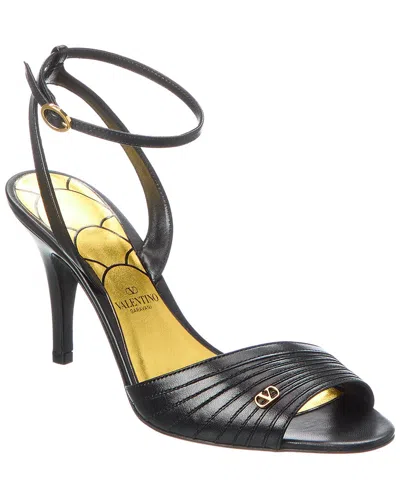 Valentino Garavani Ladycrush 85 Embellished Leather Sandals In Black