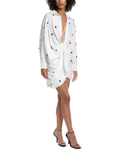 Jacquemus Long-sleeved Shirt Dress In White