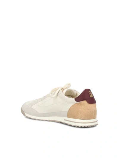 Brunello Cucinelli Sneaker Low Top Contrasting Heel Panel In White