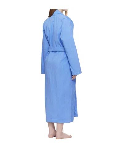 Tekla Lace-up Bathrobe In Blue