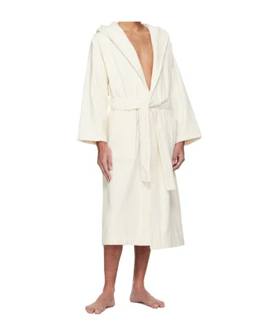 Tekla Lace-up Bathrobe In White