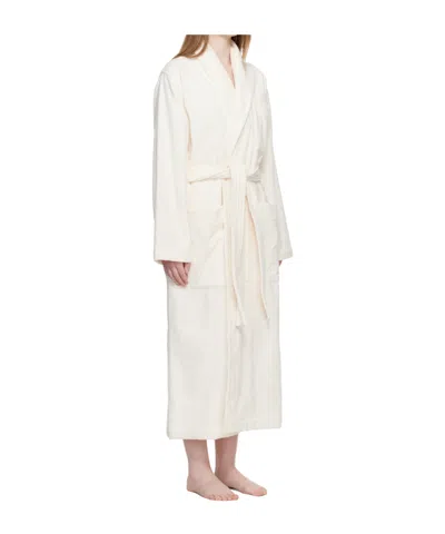 Tekla Lace-up Bathrobe In Metallic