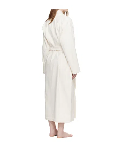 Tekla Lace-up Bathrobe In Metallic
