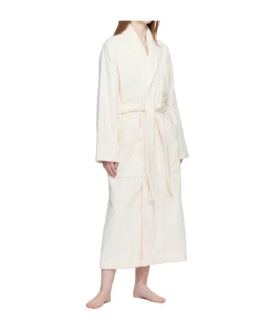 Tekla Lace-up Bathrobe In Metallic