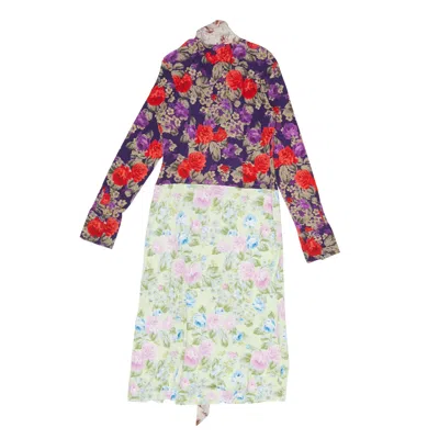 Acne Studios Scarf-detailed Floral-print Crepe Midi Dress In Multi