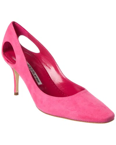 Manolo Blahnik Toplaca 70 Suede Pump In Pink