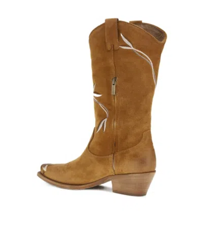 P.a.r.o.s.h Brown Calf Leather Bos Taurus Ankle Boots In Brown