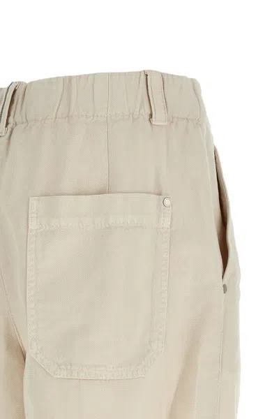 Brunello Cucinelli Women Cotton And Linen Shorts With Jewellery In Neutral
