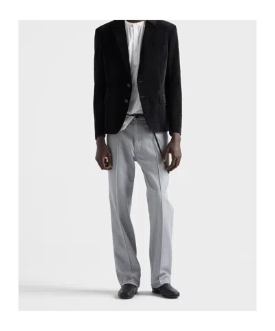 Prada Grey Regular Mid Rise Jeans In Gray