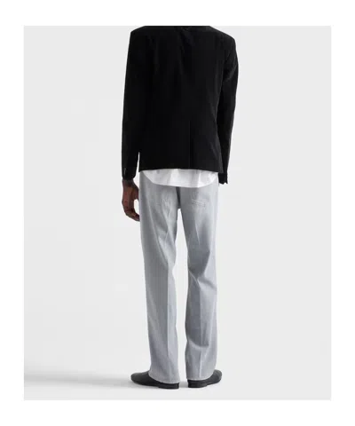 Prada Grey Regular Mid Rise Jeans In Gray