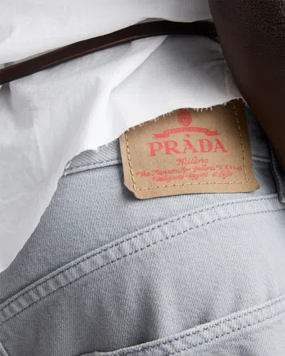 Prada Grey Regular Mid Rise Jeans In Gray