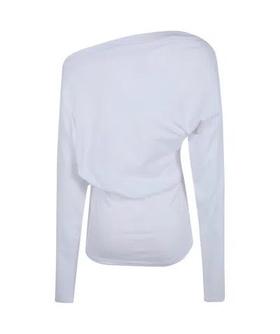 Ann Demeulemeester White Drop Shoulder Top In White