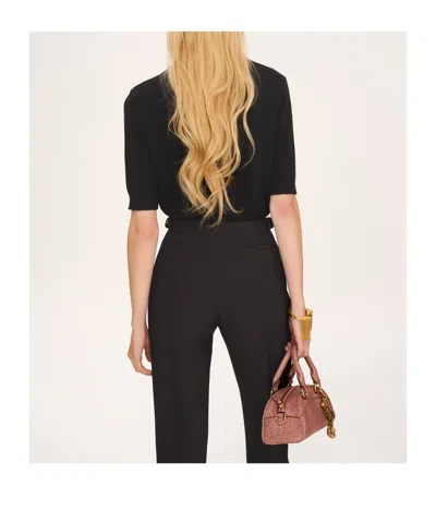 Chloé Short-sleeved Knitted Pullover In Black