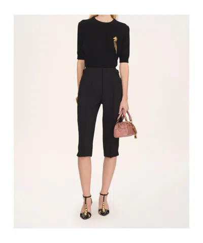 Chloé Short-sleeved Knitted Pullover In Black