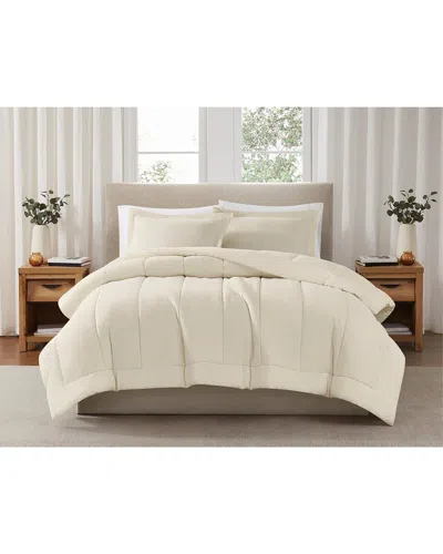 Brooklyn Loom Solid Cotton Percale Comforter Set In Neutral