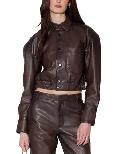 Walter Baker Irma Leather Jacket In Brown