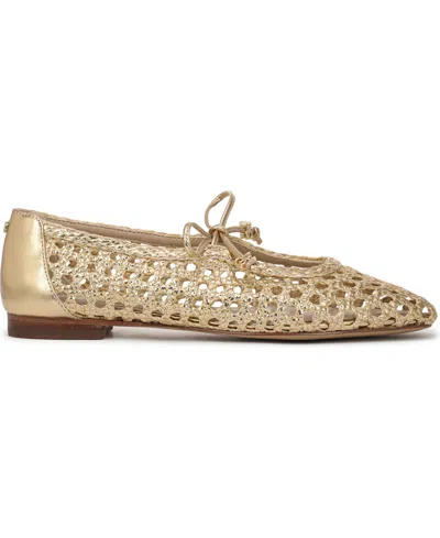 Sam Edelman Marcie Woven Flats Amber Gold Weave In Gold