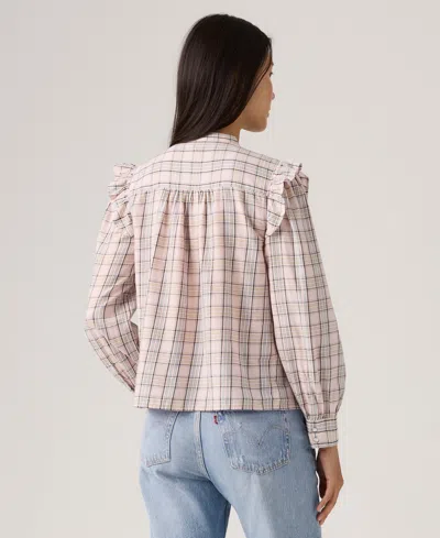 Levi's Juniors' Gianna Collared Neck Top In Multi
