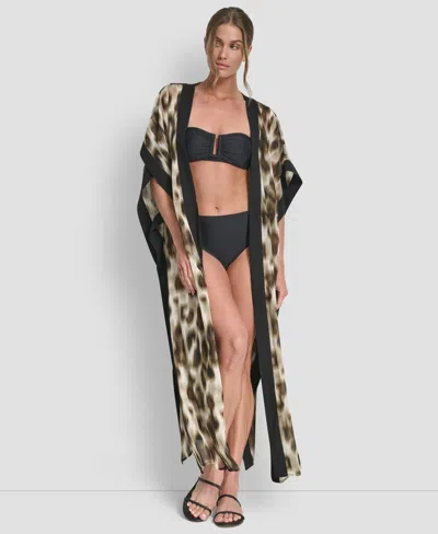 Dkny Leopard-print Kaftan In Multi
