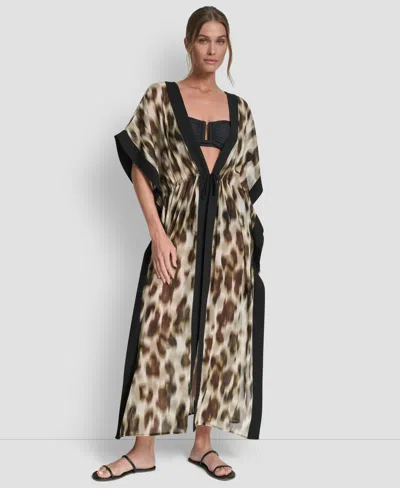 Dkny Leopard-print Kaftan In Multi