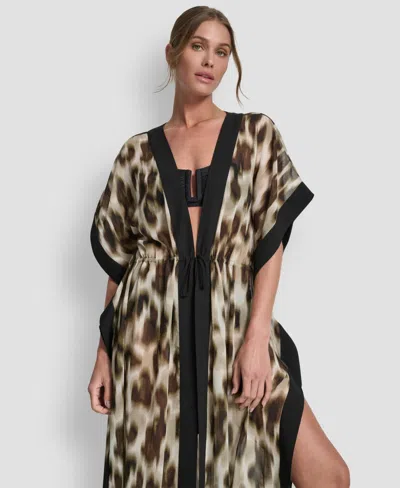 Dkny Leopard-print Kaftan In Multi