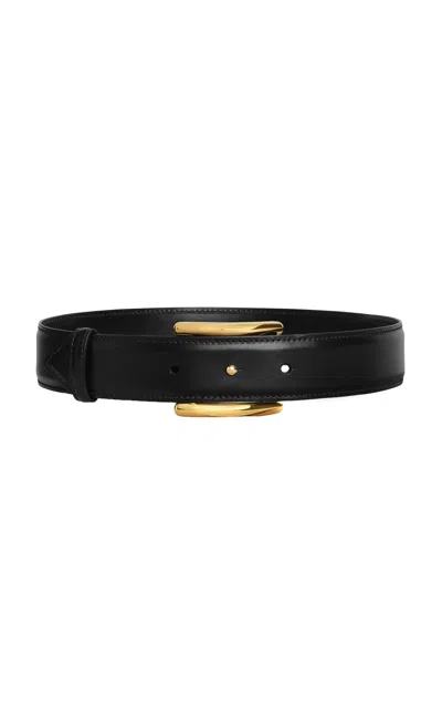 Alaïa Alaia Women Curved Leather Belt In Black