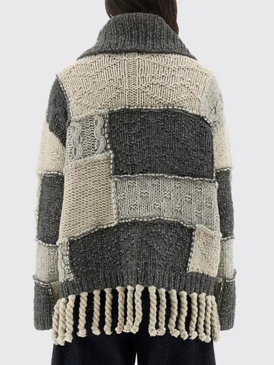 Ganni Patchwork Jersey With Bangs In Black