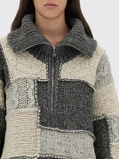 Ganni Patchwork Jersey With Bangs In Black