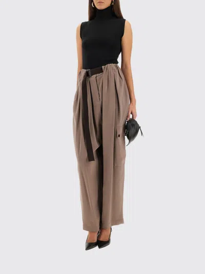 Alysi Cargo Pants Ruffled Effect In Nude