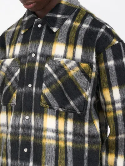 Represent Textured Overshirt Jacket With Bold Plaid Pattern In Multi
