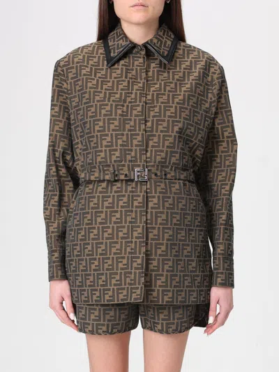 Fendi Brown Ff Jacket In Brown
