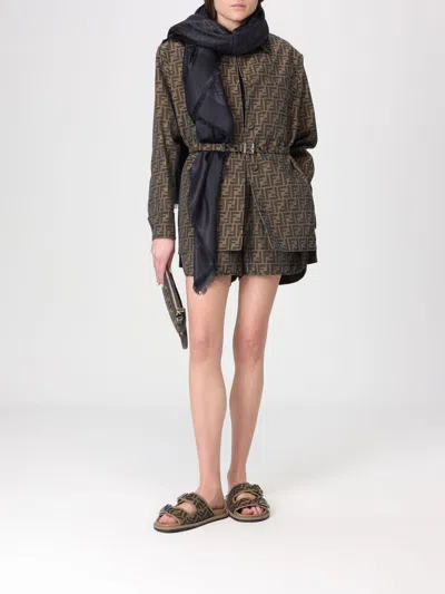 Fendi Brown Ff Jacket In Brown