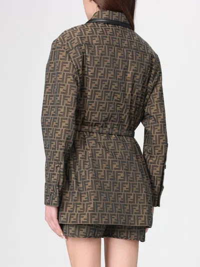 Fendi Brown Ff Jacket In Brown