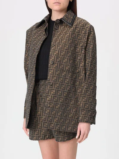 Fendi Brown Ff Jacket In Brown