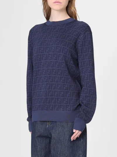 Fendi Patterned Sweater In Blue