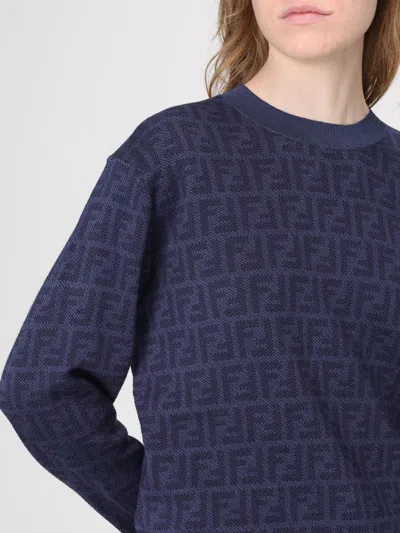 Fendi Patterned Sweater In Blue