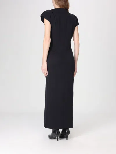 Isabel Marant Nadela Draped Midi Dress With Ruched Detail In Black