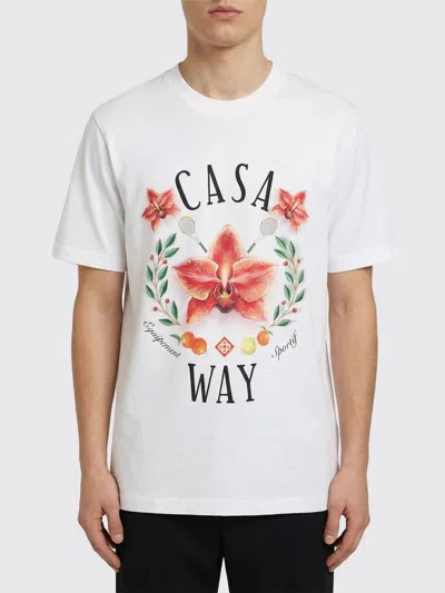 Casablanca Casa Way Orchid Organic Cotton T Shirt In White