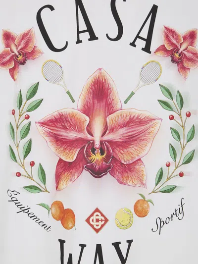 Casablanca Casa Way Orchid Organic Cotton T Shirt In White