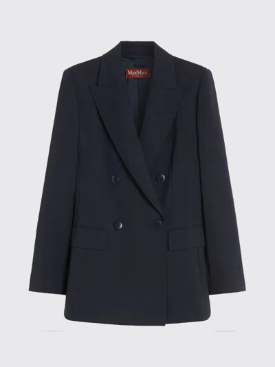 Max Mara Double-breasted Blazer In Blue
