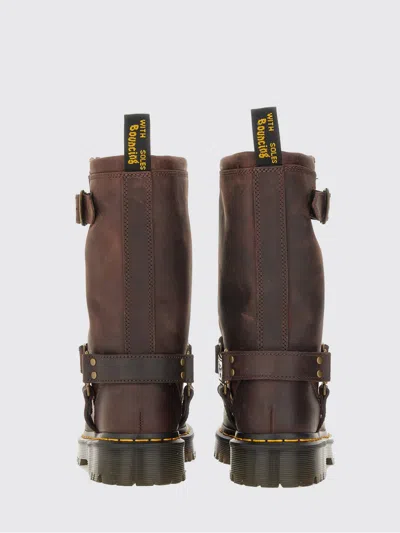 Dr. Martens Anistone Hi Burnished Waxy Pull Up Wp Woman Ankle Boots Dark Brown Size 7 Leather