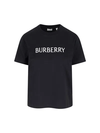 Burberry Frankie Logo-print Short-sleeve T-shirt In Black