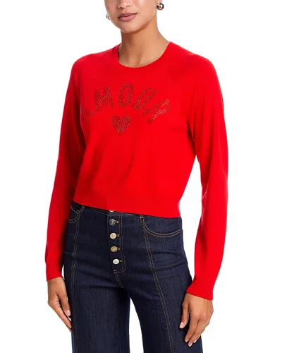 Cinq À Sept Cinq A Sept Amour Heatset Pullover Sweater In Red