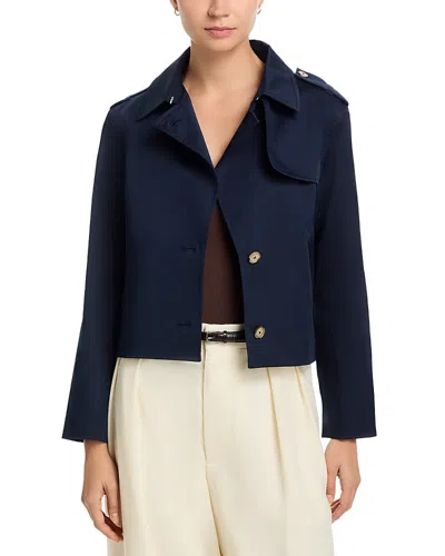 Frame Short Trench Jacket Navy In Blue