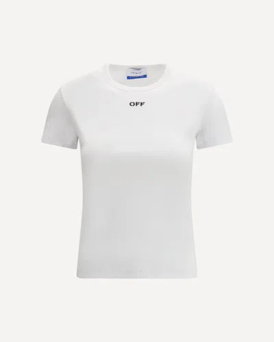 Off-white Off White Off Stamp Rib Basic Tee White Black In White